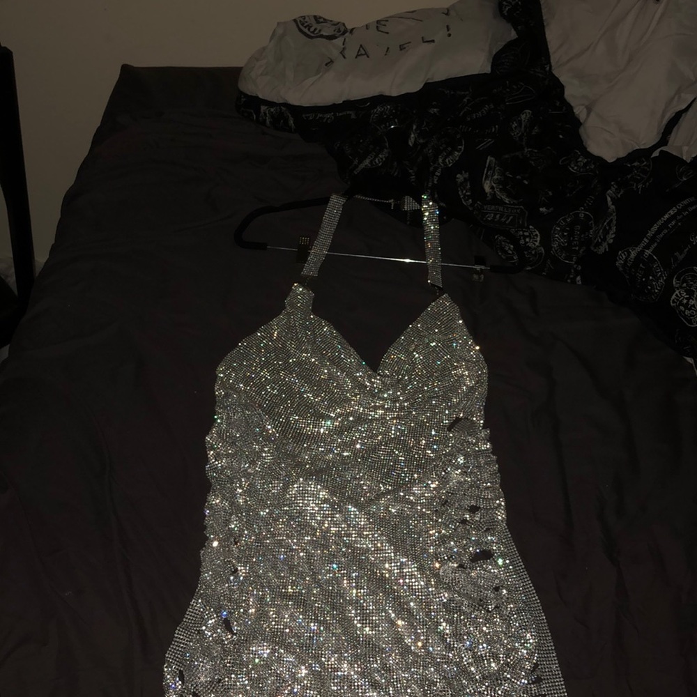 Silver bling party dress